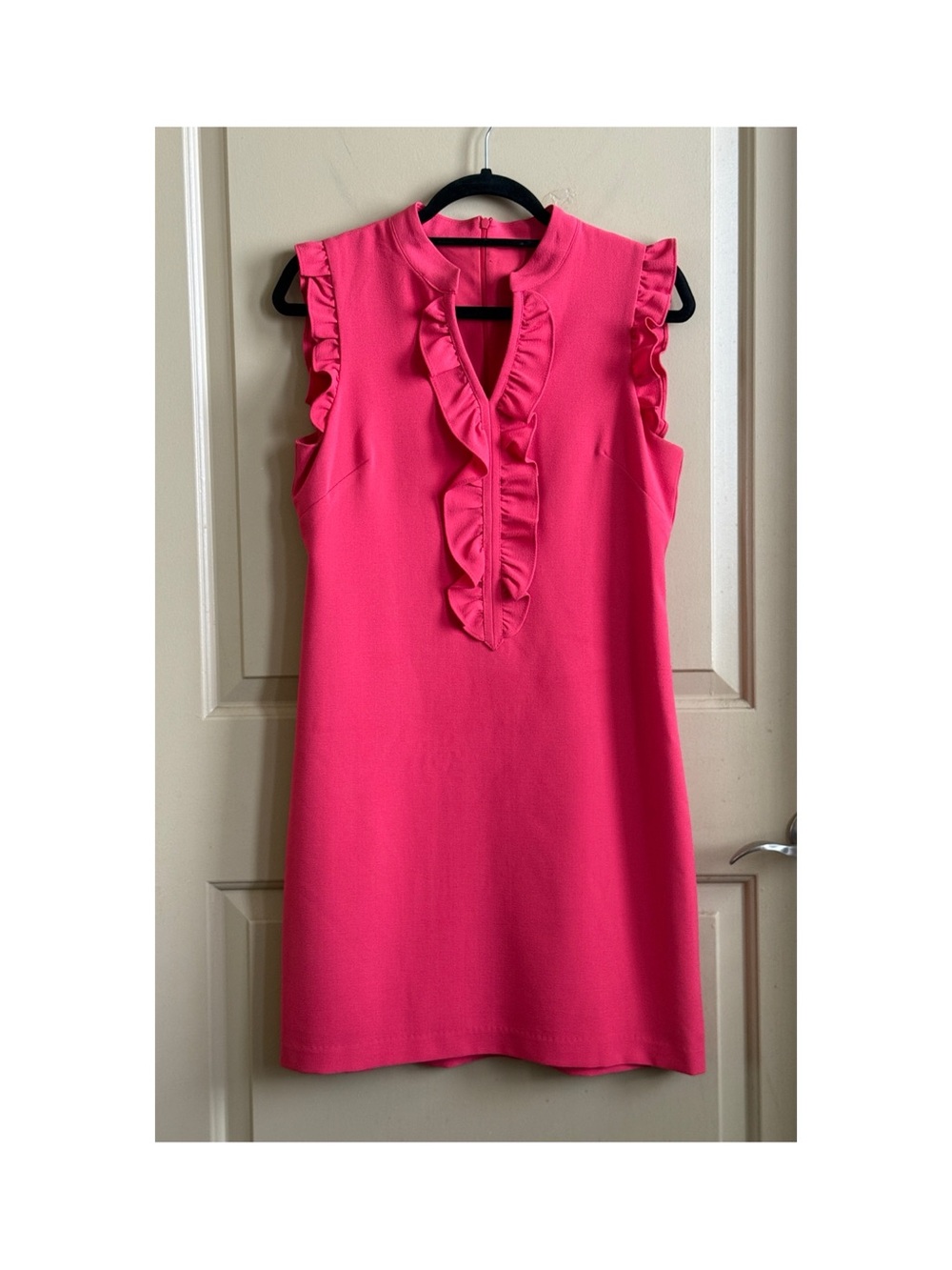 Vince Camuto Coral Ruffle Sleeveless Shift Dress size 6